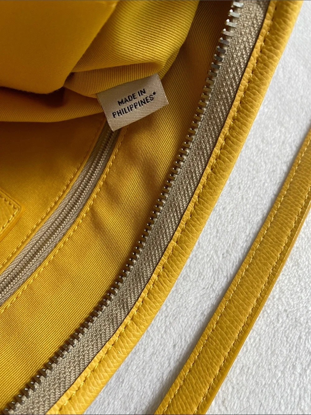 Coach Signature Coated Canvas File Bag | Adjustable Strap | Light Khaki/Canary